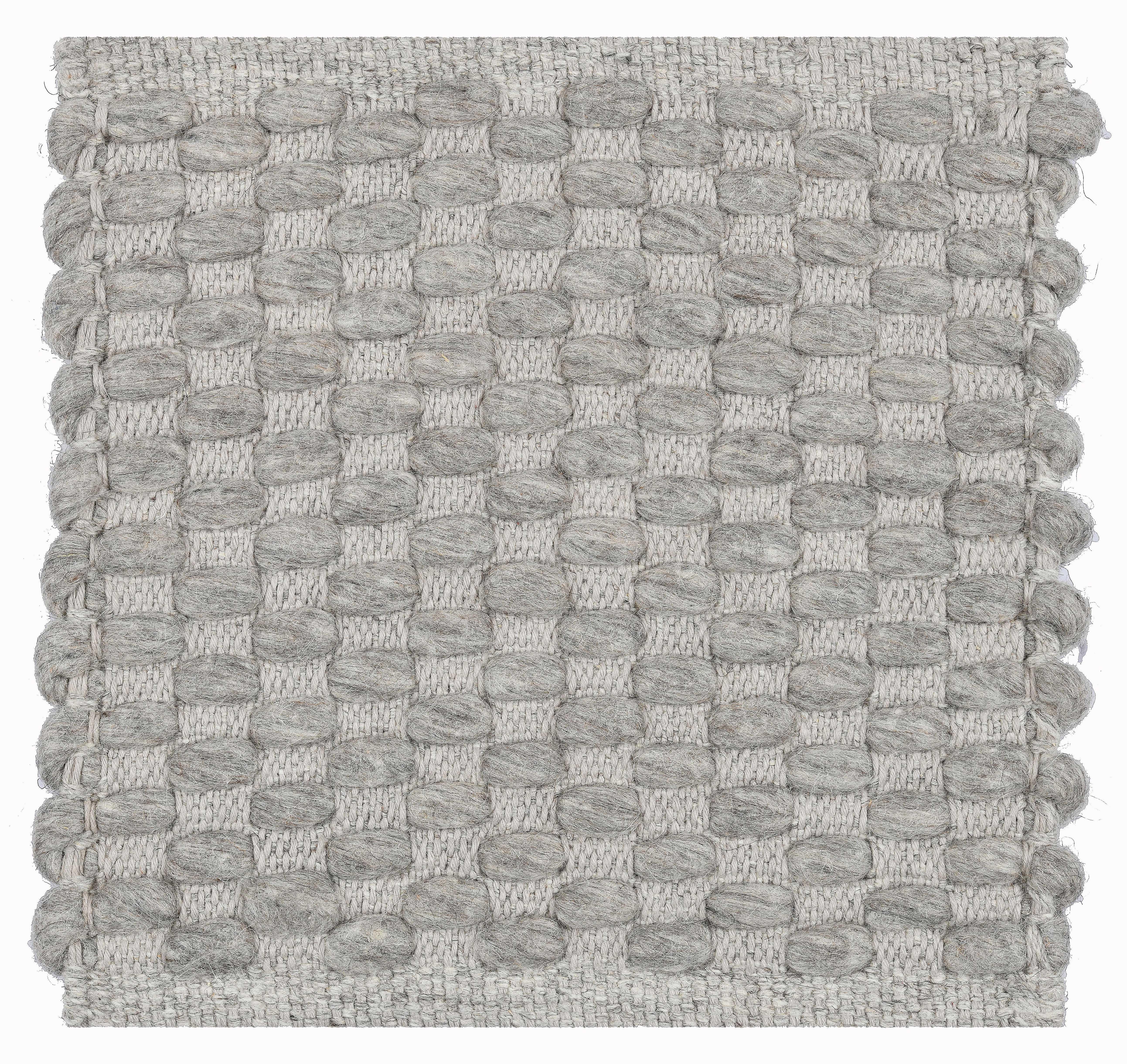 Contemporary Choma, Grey, Handwoven Face 72% Undyed New Zealand Wool/28% Cotton, 8' x 10' For Sale