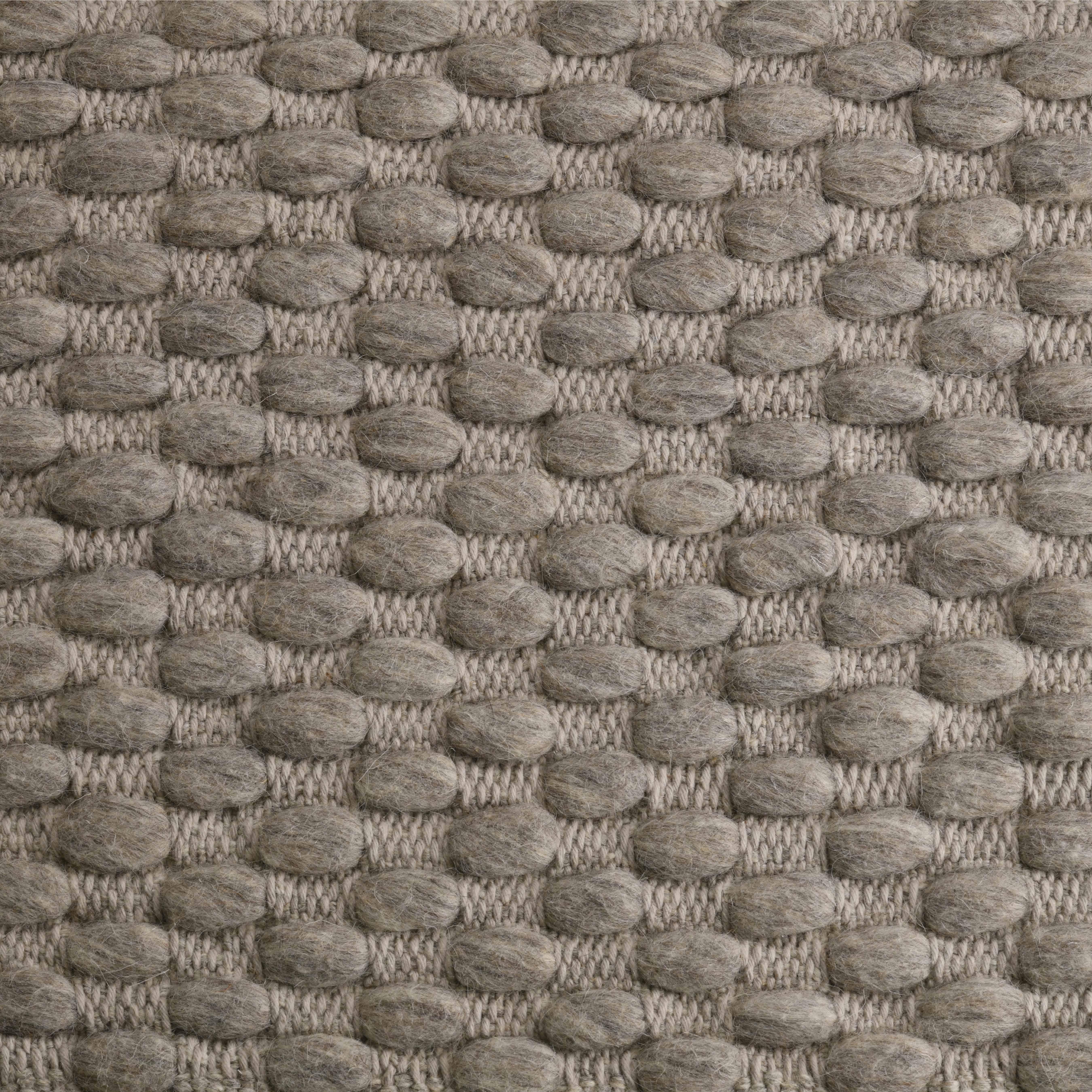 Choma, gris, face tissée à la main 72% laine néo-zélandaise non teintée/28% coton, 8' x 10' en vente
