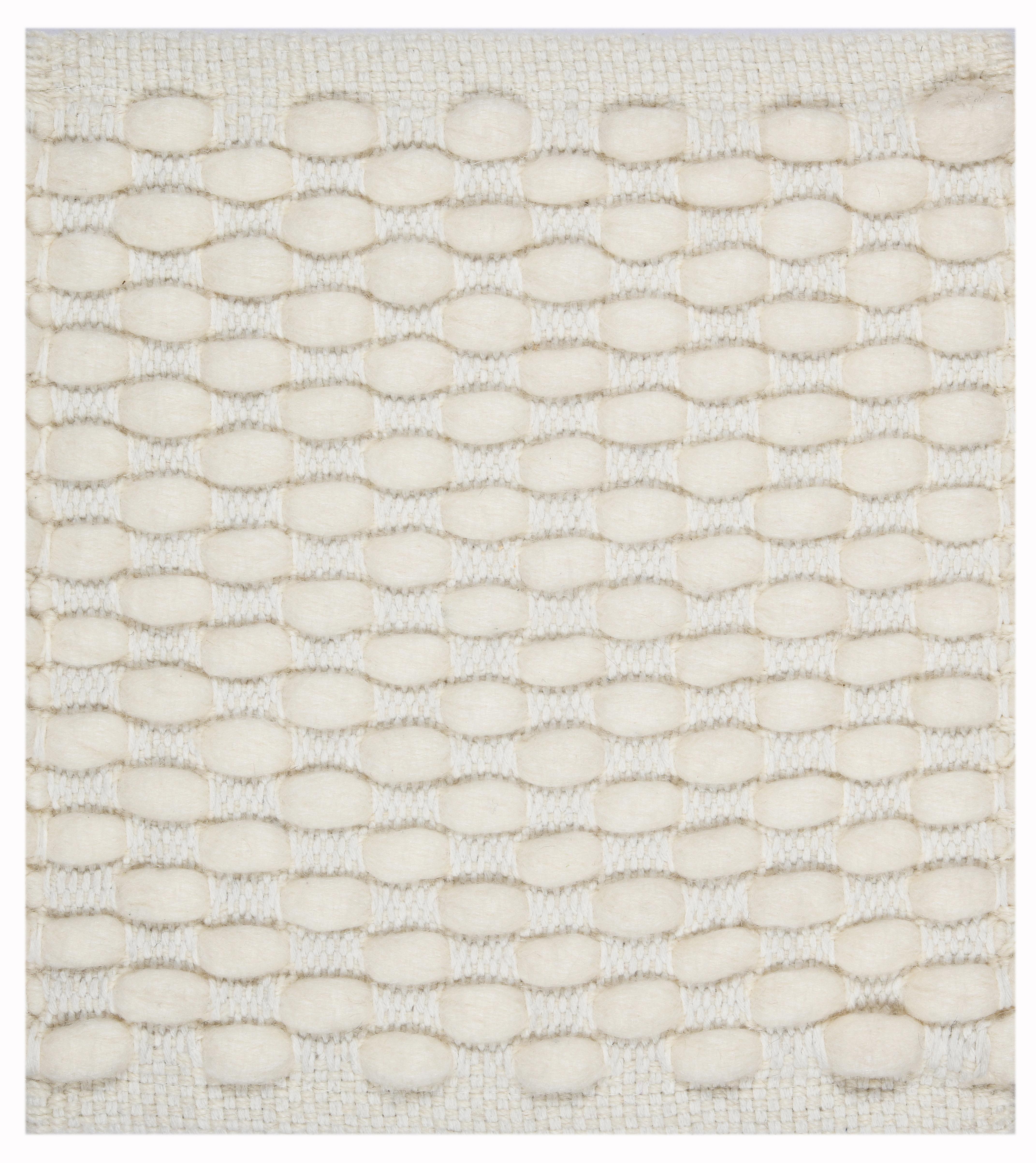 Contemporary Choma, Ivory, Handwoven Face 72% Undyed New Zealand Wool/28% Cotton, 8' x 10' For Sale