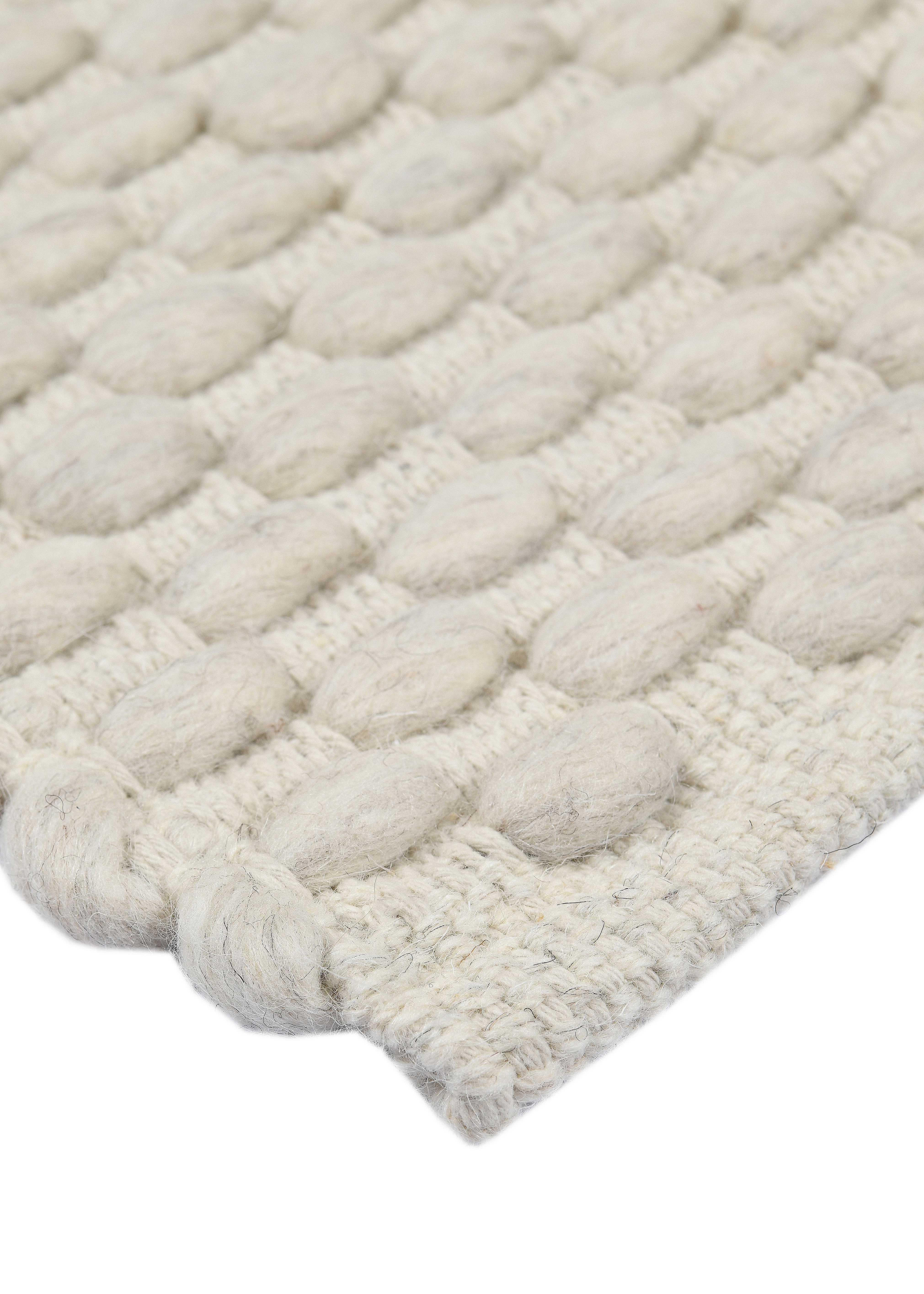 Hand-Woven Choma, Oat, Handwoven Face 72% Undyed New Zealand Wool/28% Cotton, 8' x 10' For Sale