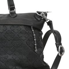 Chrome Hearts Black Leather Tote with Cross Applique