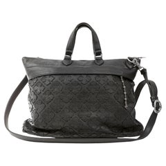 Chrome Hearts Tote in pelle nera con croce applicata