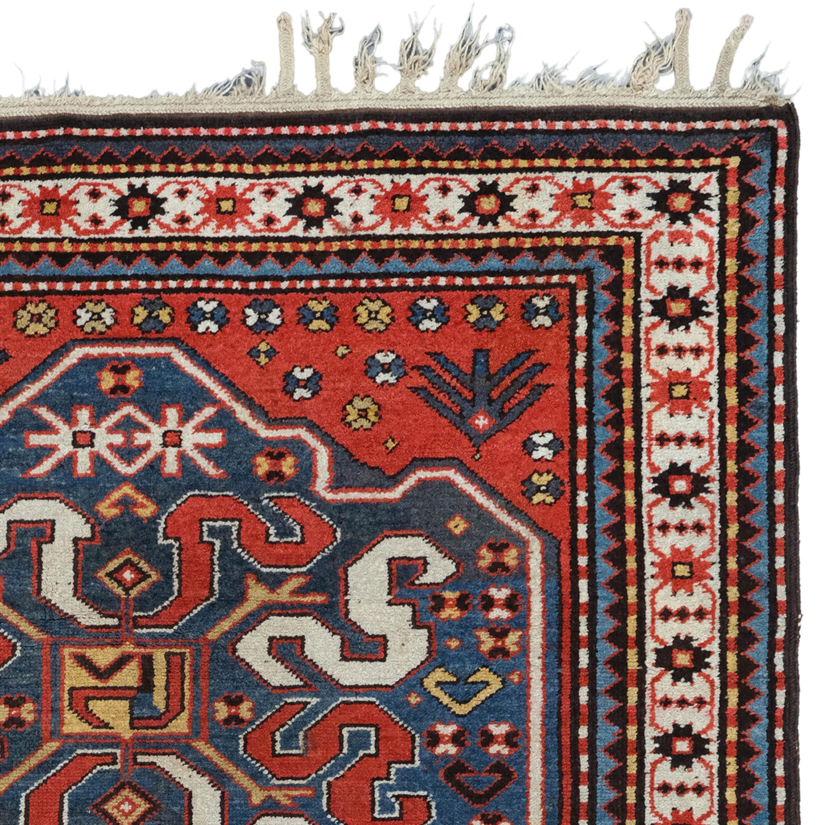 Chondoresk Kazak-Teppich - Chondoresk Kazak-Teppich aus dem 19. Jahrhundert im Zustand „Gut“ im Angebot in Sultanahmet, 34