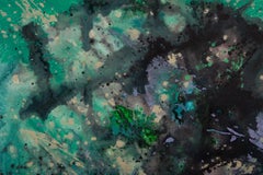 Chong Liu Abstract Original Oil On Canvas "Black And Green"