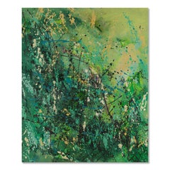 Chong Liu Abstract Original Oil On Canvas "Untitled - Green"