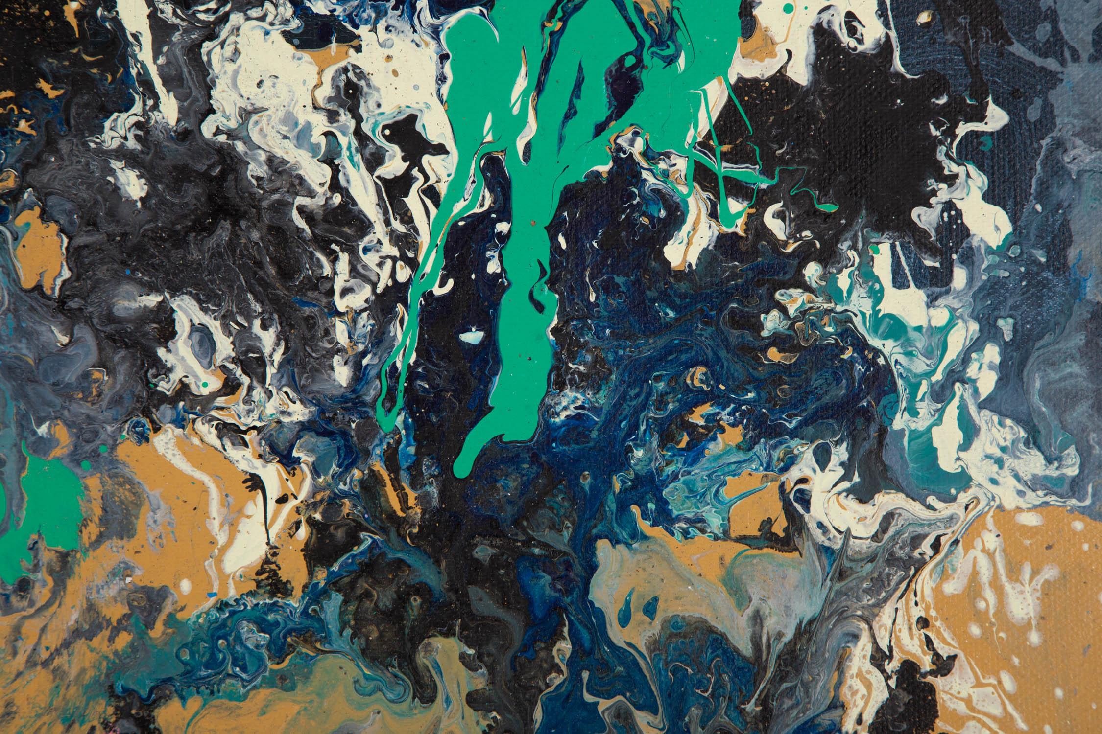 Abstraktes Original-Ölgemälde „Be Afraid Of Late Night 9“ von Chong Liu im Angebot 2