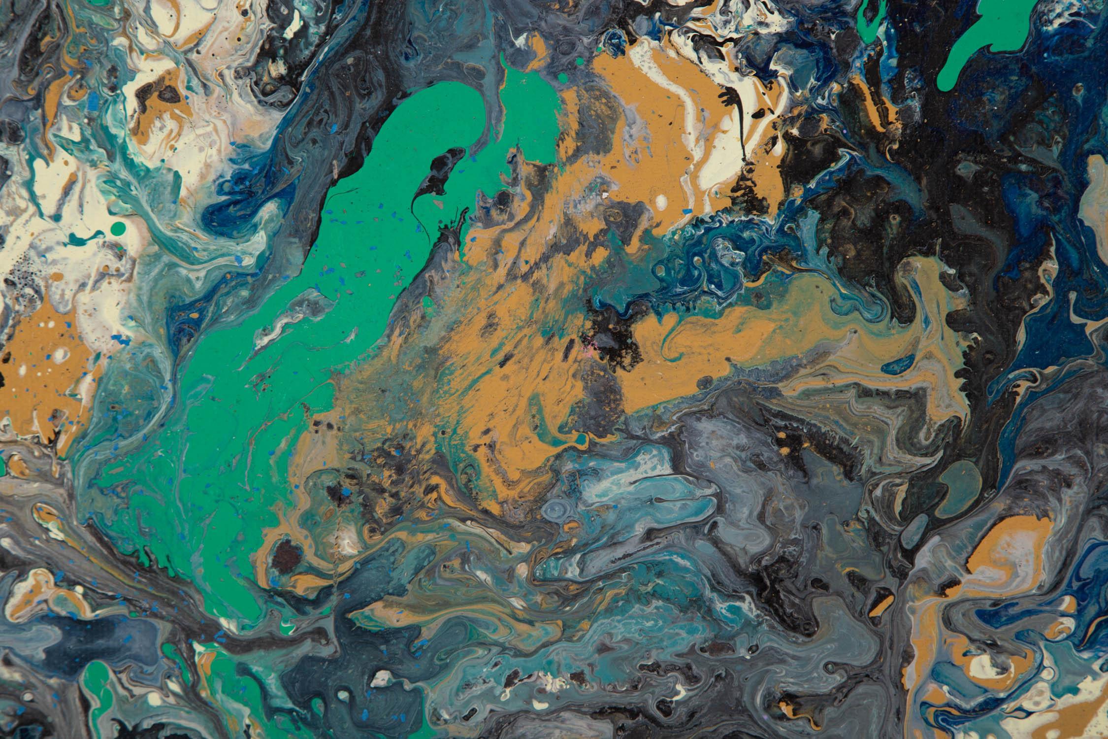 Abstraktes Original-Ölgemälde „Be Afraid Of Late Night 9“ von Chong Liu im Angebot 3