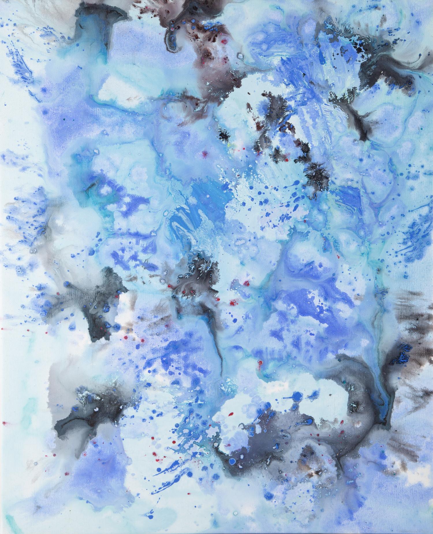 Abstract Painting di Chong Liu - L'inizio della natura (Blu)