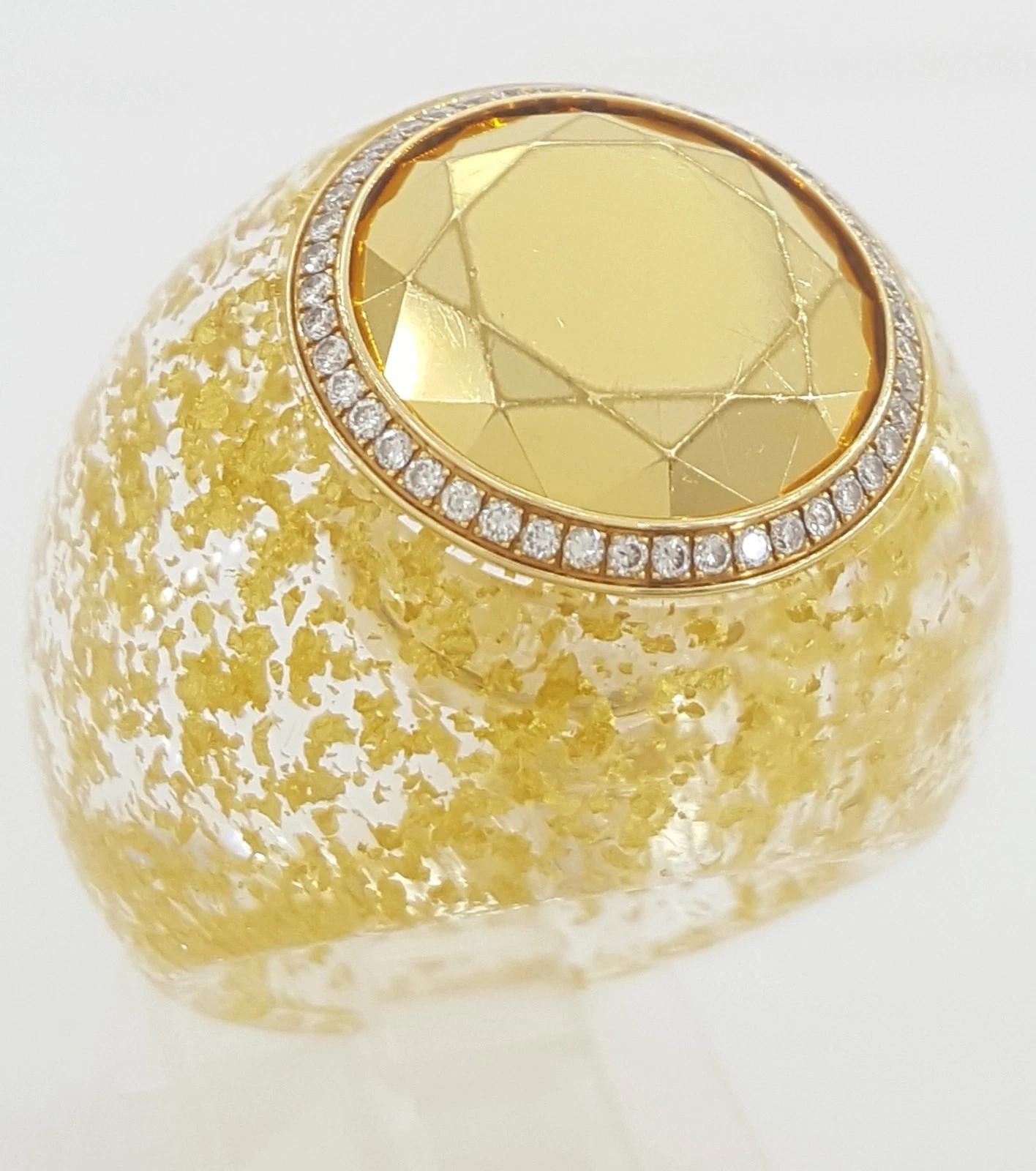 Contemporaneo Anello con diamante Golden Dreams di Chopard da 0,18 carati in oro giallo 18K, 22 mm in vendita