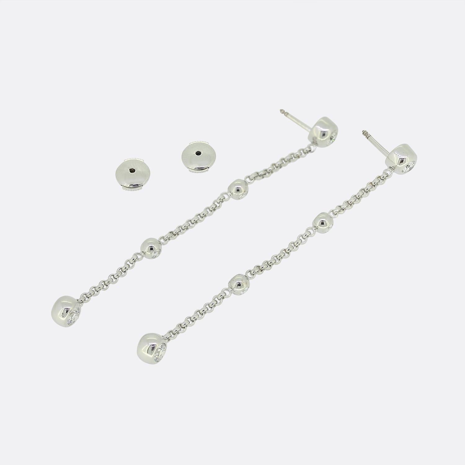 Taglio rotondo Orecchini Chopard con diamanti a goccia da 0,85 carati in vendita