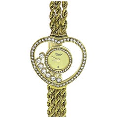 Chopard 1.00ct Diamond 18k Yellow Gold Happy Diamonds Watch