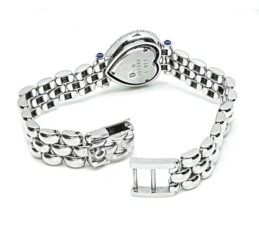 Round Cut Chopard 1.43ct Diamond Heart Gold Watch For Sale
