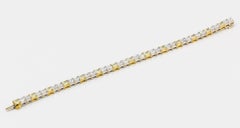 Chopard 16 Carat Yellow Radiant and White Asscher Diamond Line Bracelet