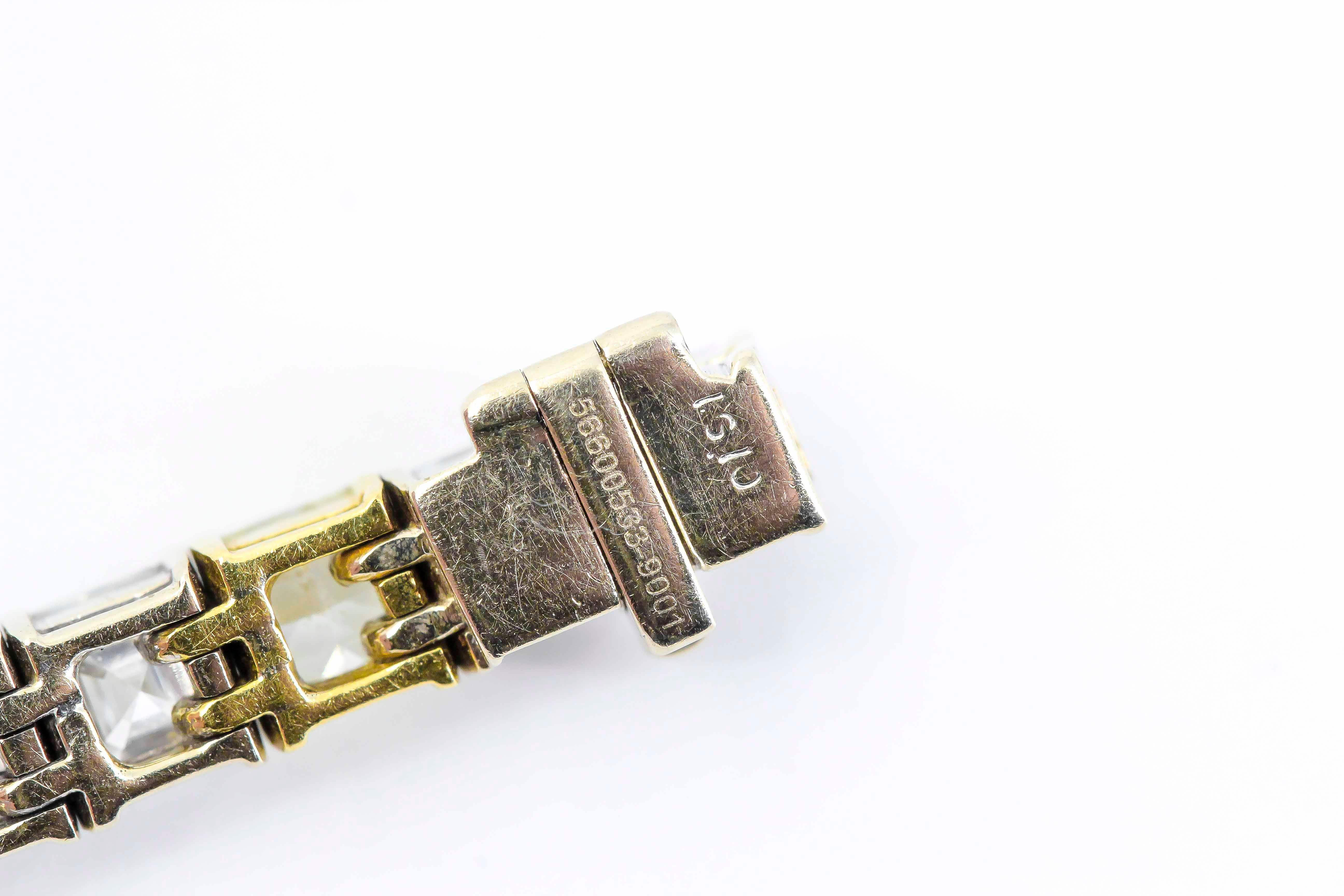 Women's Chopard 16 Carat Yellow Radiant and White Asscher Diamond Line Bracelet