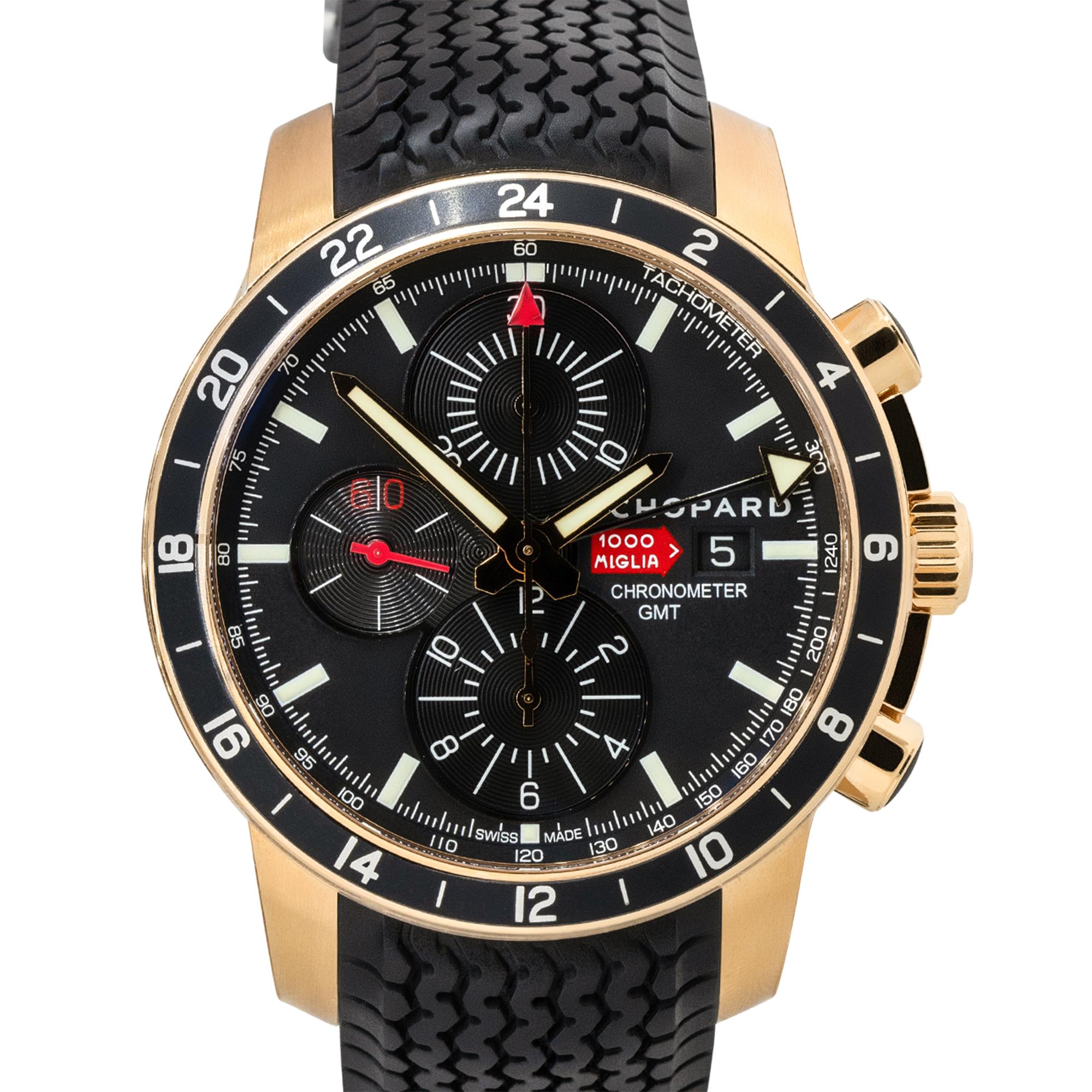 Chopard 161288 Montre Mille Miglia en or rose 18k cadran noir Unisexe en vente