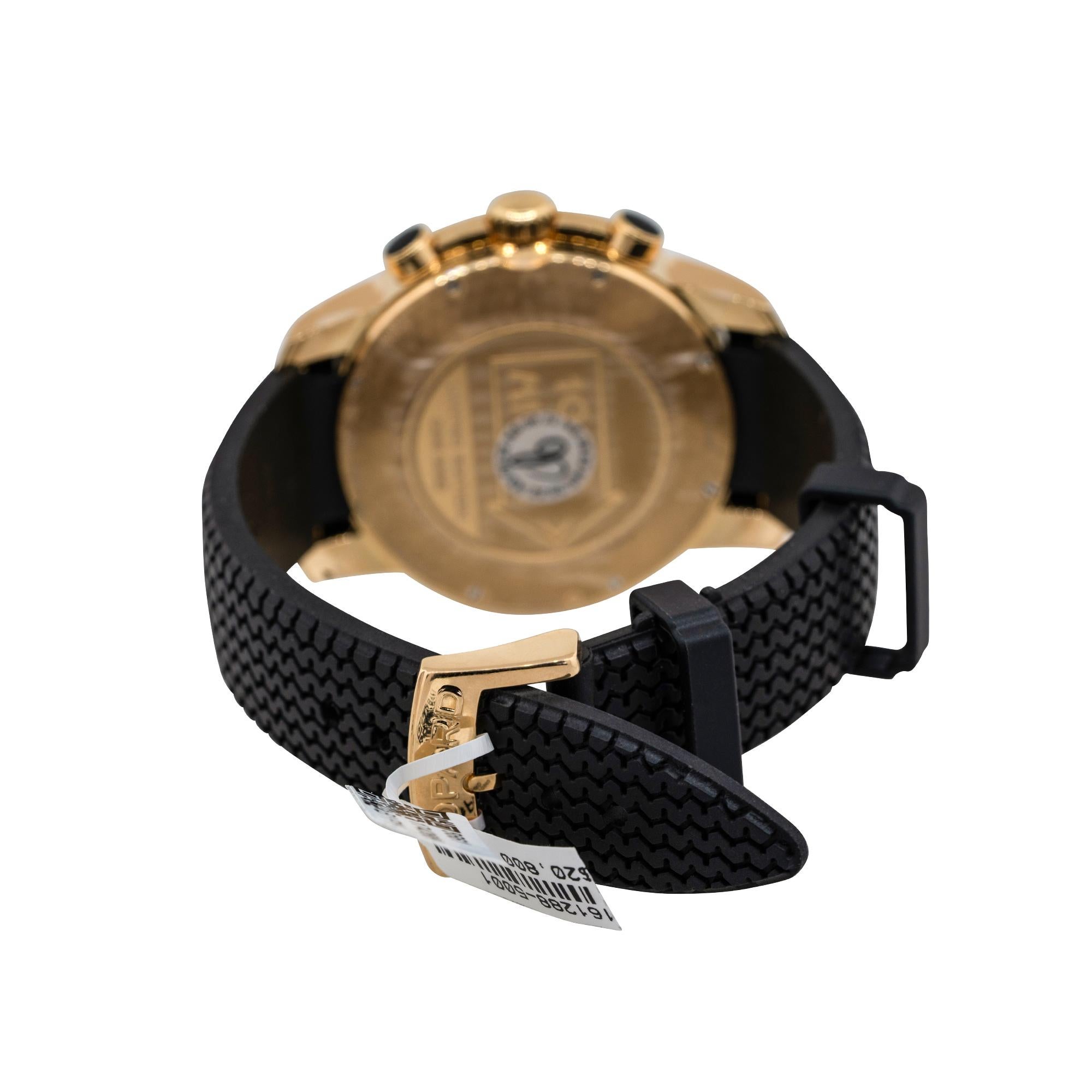 Women's or Men's Chopard 161288 Mille Miglia 18k Rose Gold Black Dial Watch For Sale