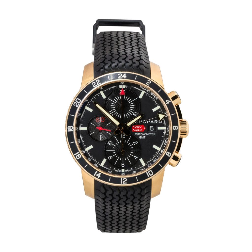Chopard 161288 Montre Mille Miglia en or rose 18k cadran noir en vente 1