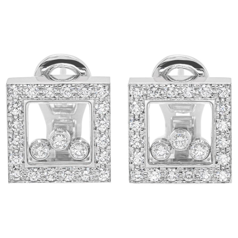 Chopard Happy Bubbles White Gold Diamond Earrings 836983-1001