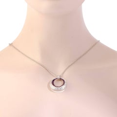 Chopard 18 Karat Gold Diamond and Amethyst Pave Large Ring Pendant Necklace