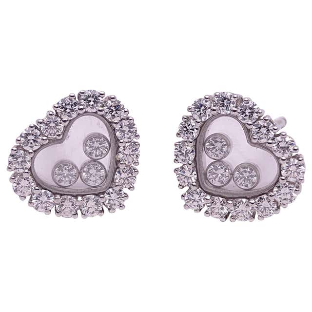 Chopard 18KT WG 1.76Ct. Diamond and Single Floating Diamond Puffed ...