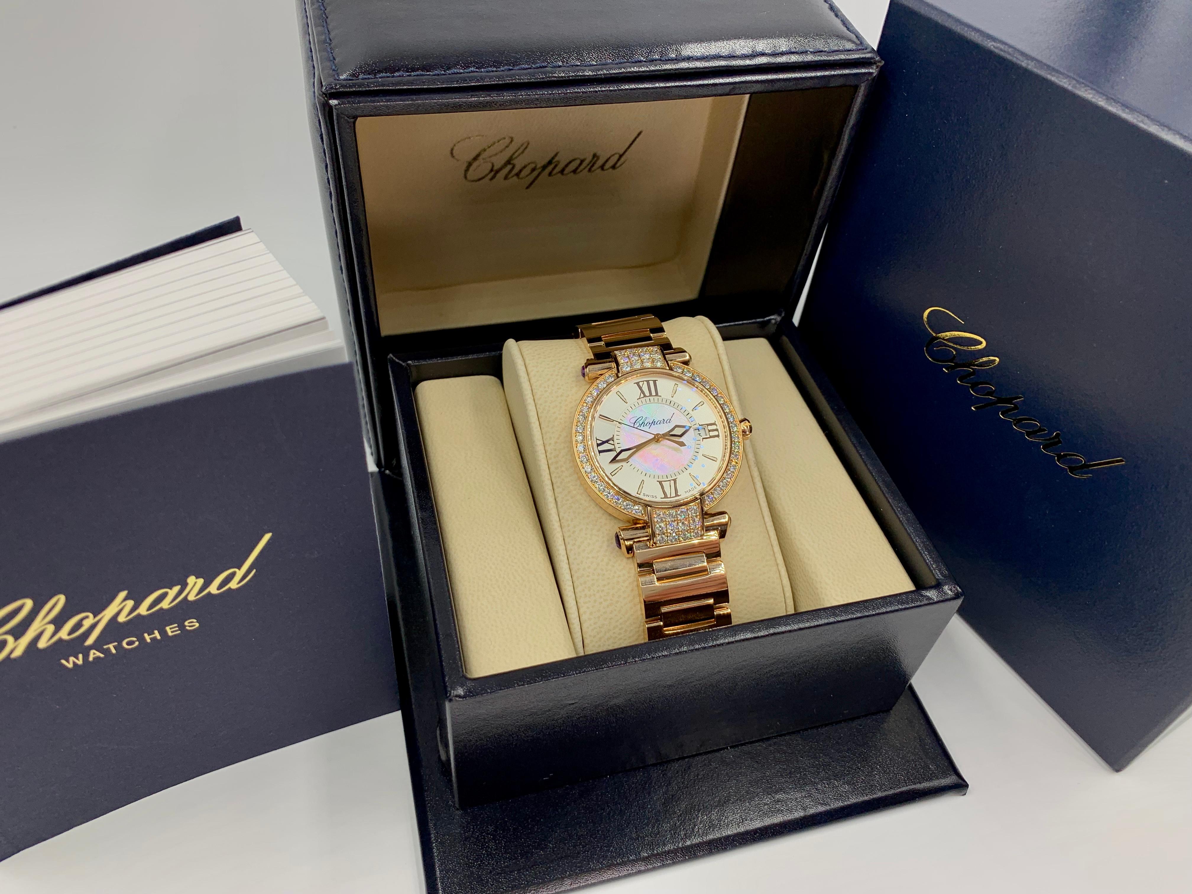 Chopard 18 Karat Rose Gold and Diamond Imperiale Watch For Sale 6
