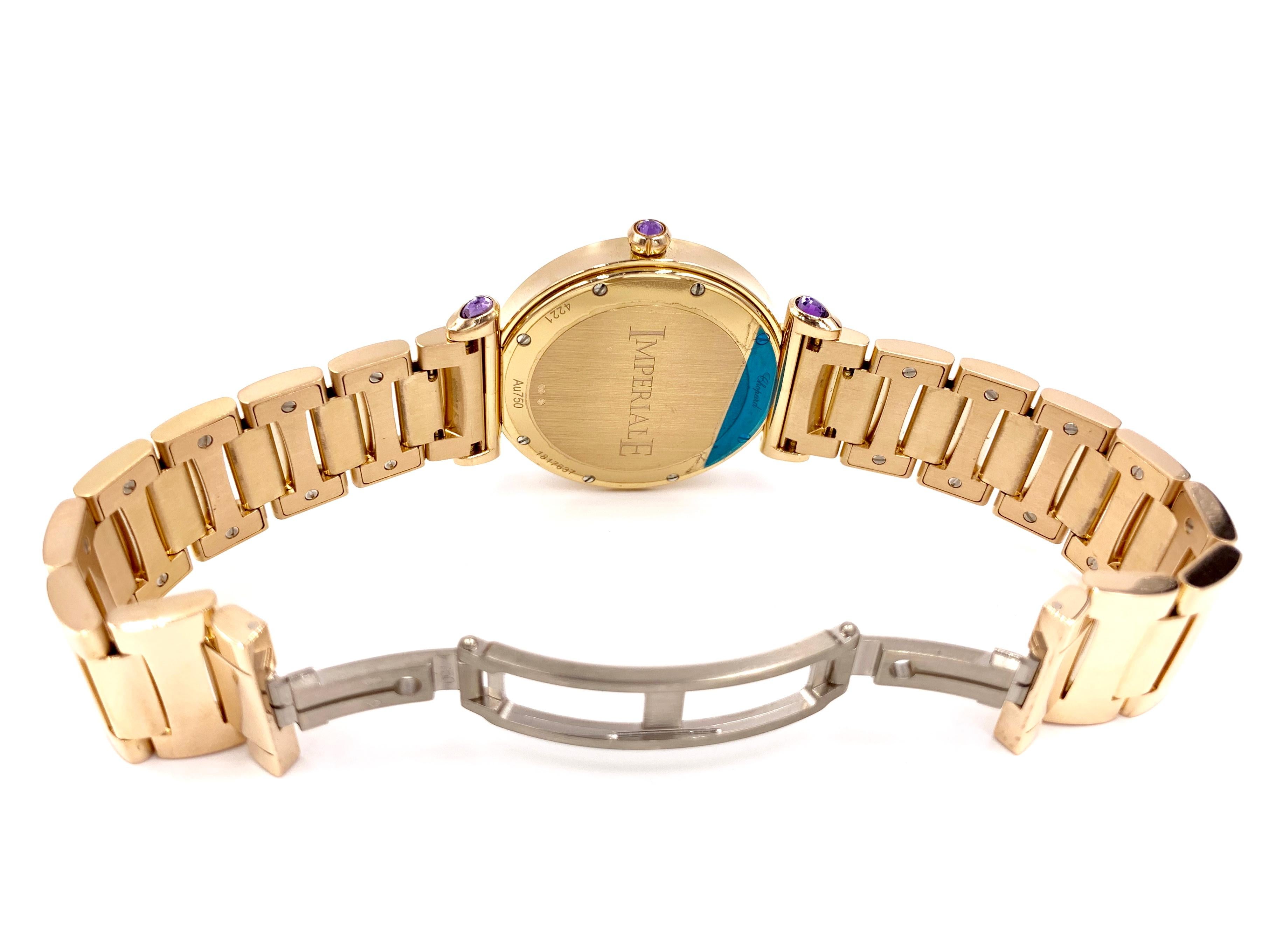 Contemporary Chopard 18 Karat Rose Gold and Diamond Imperiale Watch For Sale
