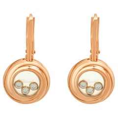Chopard 18 Karat Rose Gold Happy Emotions Floating Diamond Earrings