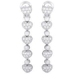 Chopard 18 Karat White Gold 3.70 Carat Diamond Earrings