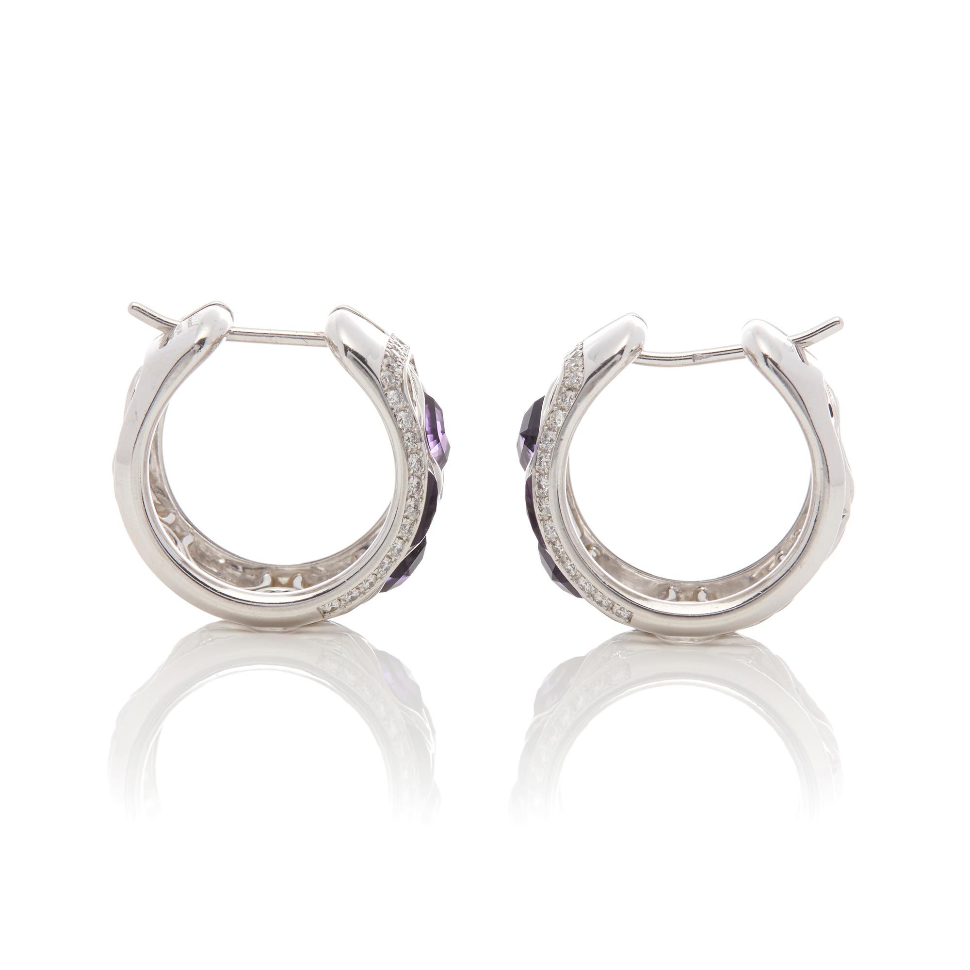Chopard 18 Karat White Gold Amethyst and Diamond Imperiale Earrings In Good Condition In Bishop's Stortford, Hertfordshire
