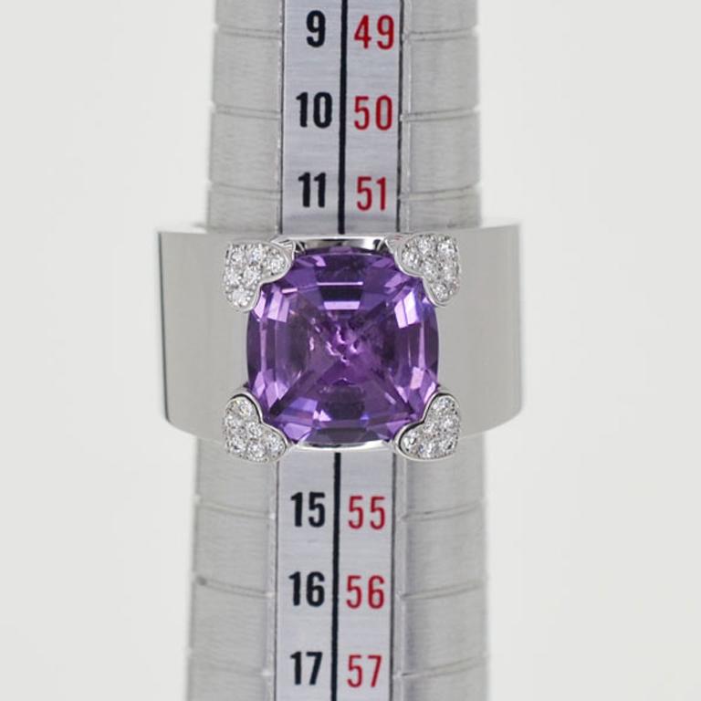 Chopard 18 Karat White Gold Amethyst Diamond Ring In Good Condition In Tokyo, JP