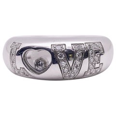 Chopard 18 Karat White Gold and .39 Carat Diamond Love Ring