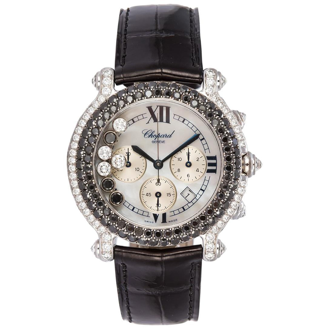 Chopard 18 Karat White Gold and Diamond Happy Sport 28/3340-50