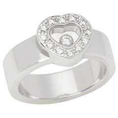Chopard 18 Karat White Gold Chopard Happy Diamonds Ring