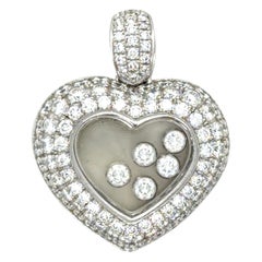 Chopard, 18 Karat White Gold Diamond Happy Diamonds Heart Pendant