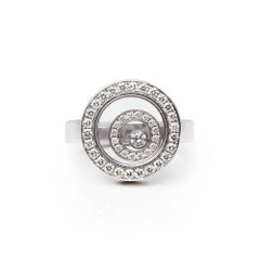 Chopard 18 Karat White Gold Diamond Happy Spirit Cocktail Ring