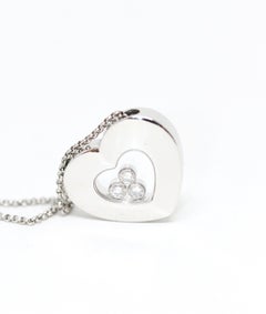 Chopard 18 Karat White Gold Happy Diamonds Pendant Necklace