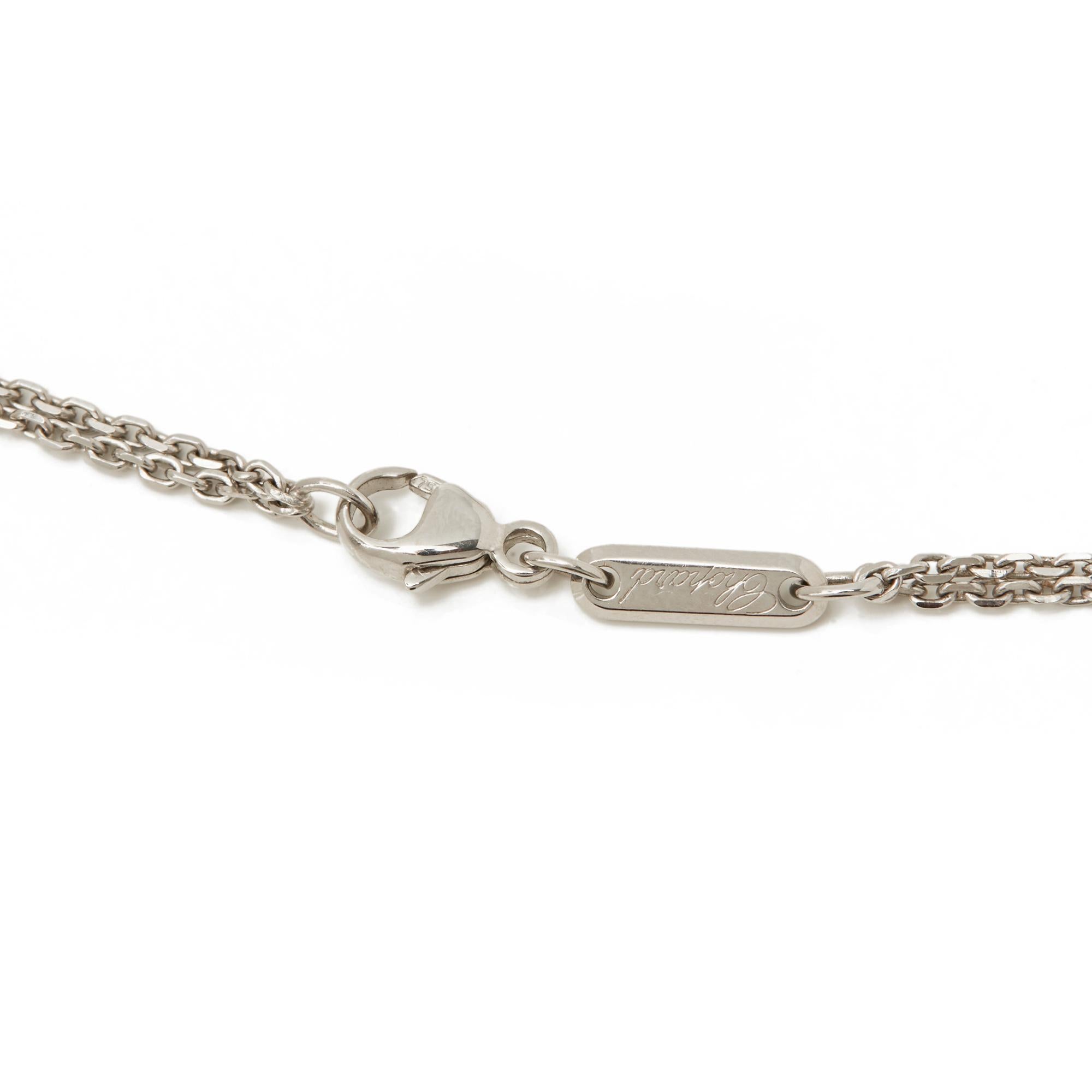 Women's Chopard 18 Karat White Gold Happy Spirit Diamond Pendant Necklace
