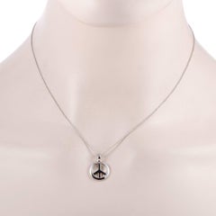 Chopard 18 Karat White Gold Peace Sign Pendant Necklace