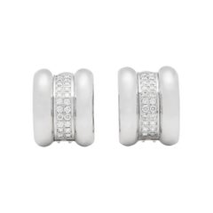 Chopard 18 Karat White Gold Round Cut Diamond La Strada Earrings