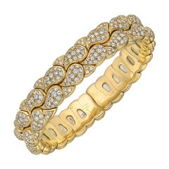 Chopard 18 Karat Yellow Gold and Diamond 'Casmir' Cuff