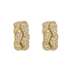 Chopard 18 Karat Yellow Gold and Diamond 'Casmir' Earclips