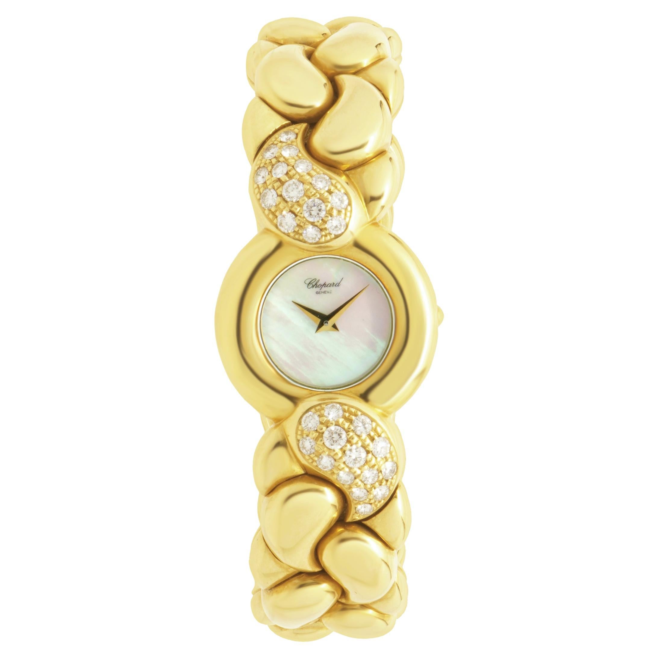 Chopard 18 Karat Yellow Gold Casmir Vintage Diamond Watch For Sale