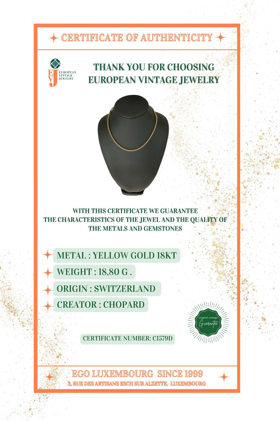 Collana a catena Chopard in oro giallo 18 carati in vendita 1