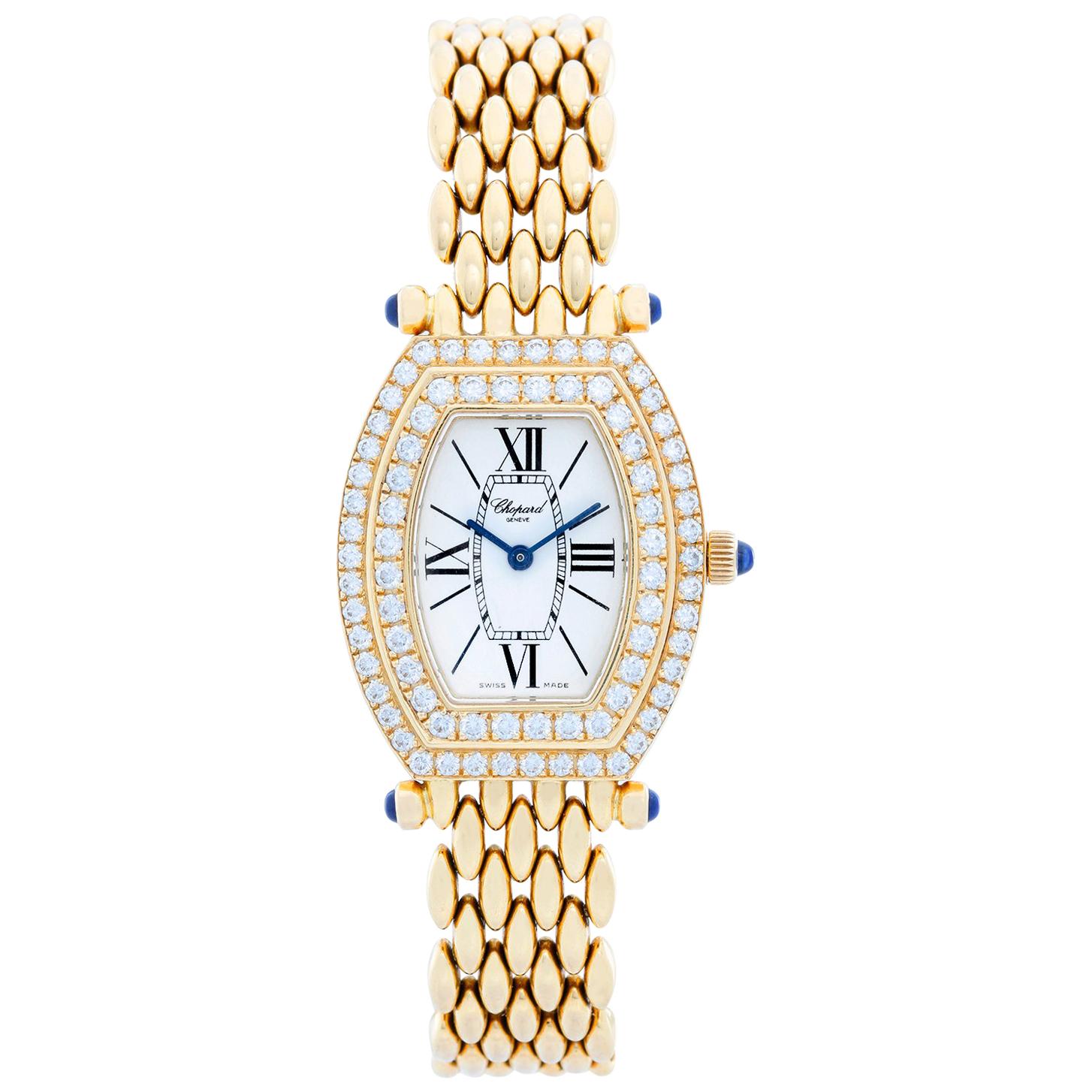 Chopard 18 Karat Yellow Gold Diamond Ladies Watch 551 1