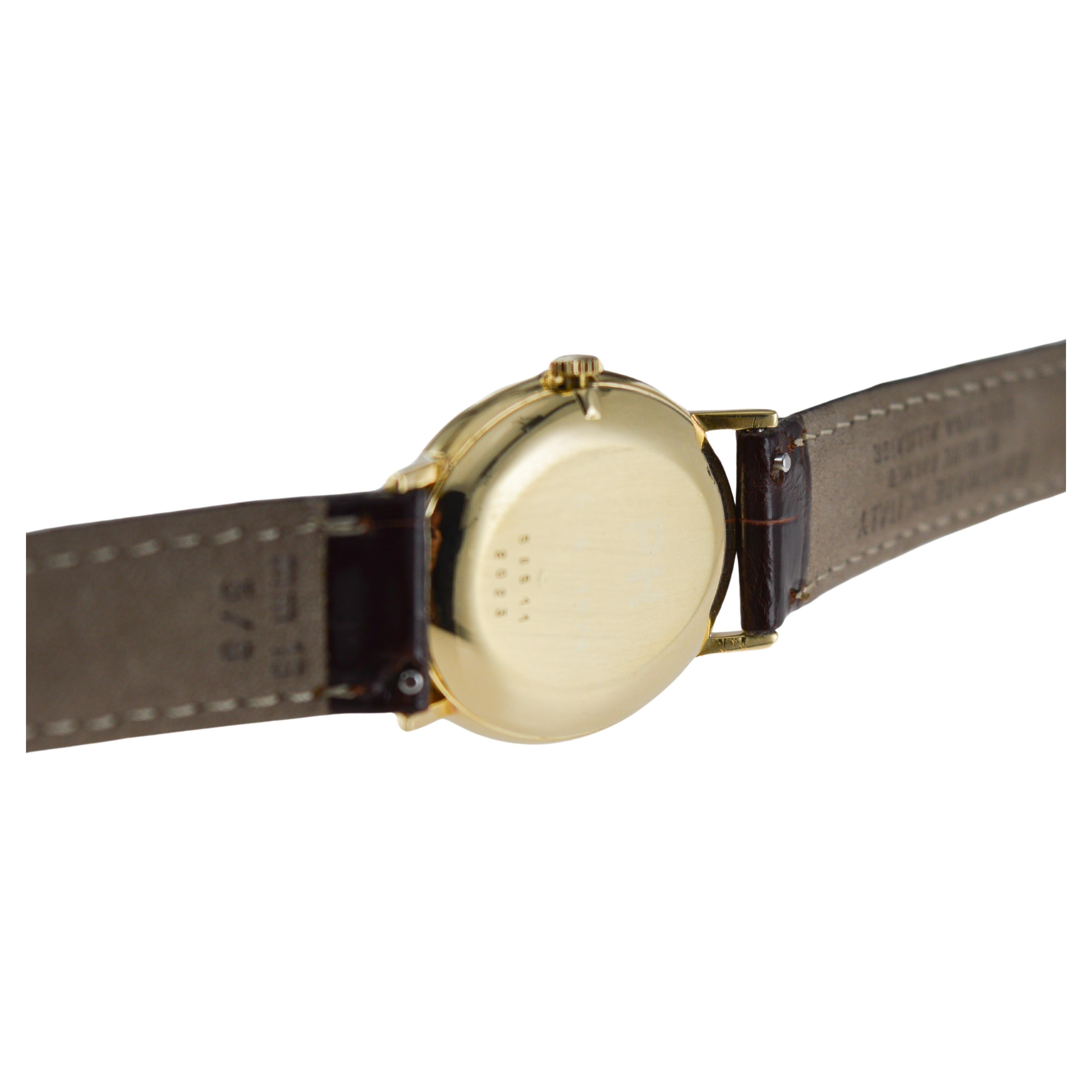 Chopard 18 Karat Yellow Gold Dress Watch with Tiger Eye Dial, circa 1970's For Sale 7