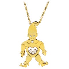 Chopard 18 Karat Yellow Gold Happy Diamond Clown Pendant