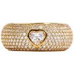 Chopard 18 Karat Yellow Gold Happy Diamond Heart Cut Diamond Ring