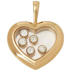 Chopard 18 Karat Yellow Gold Happy Diamonds Heart Pendant