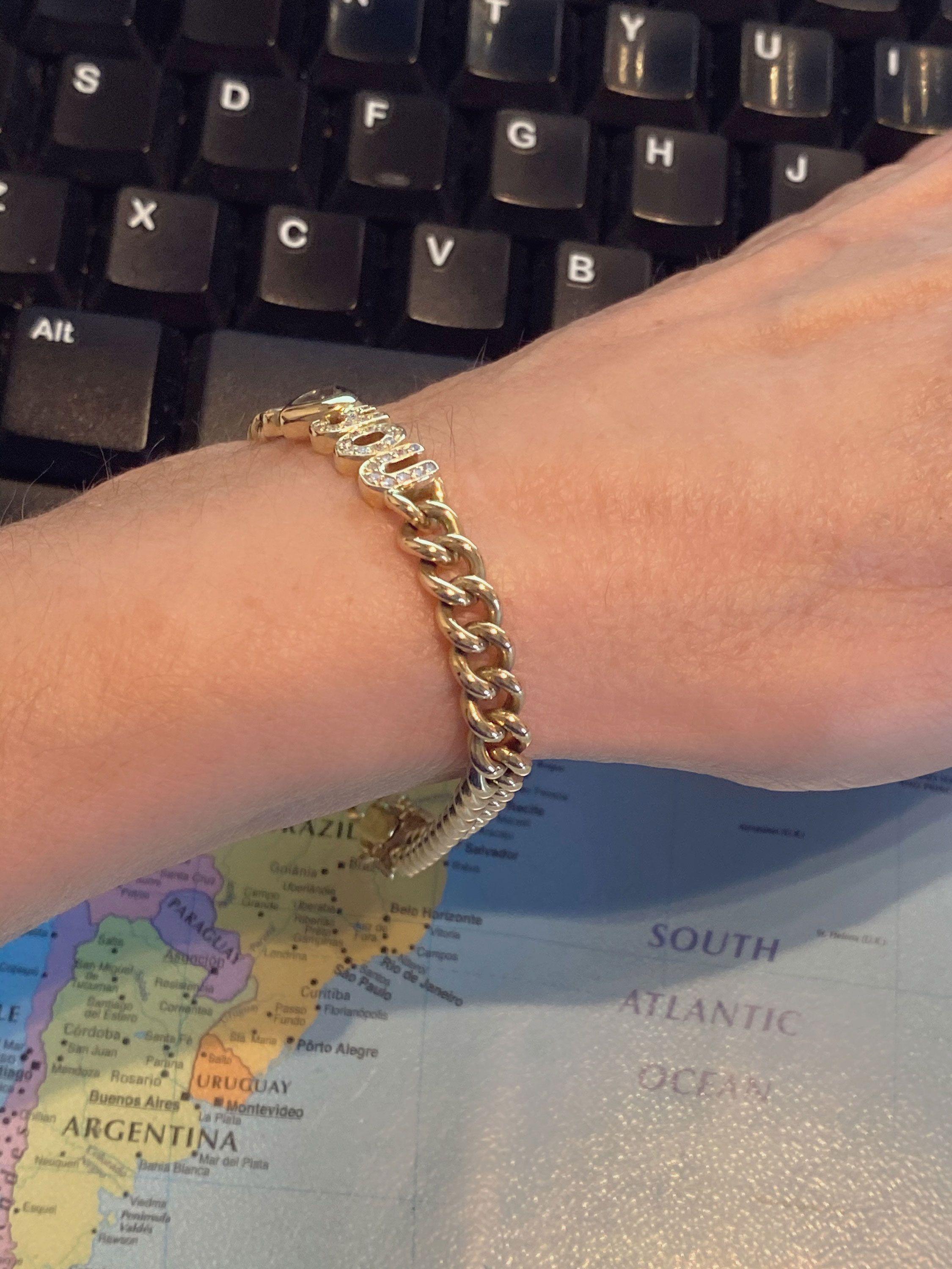 Chopard 18 Karat Yellow Gold Happy Diamonds I Love You Bracelet 2