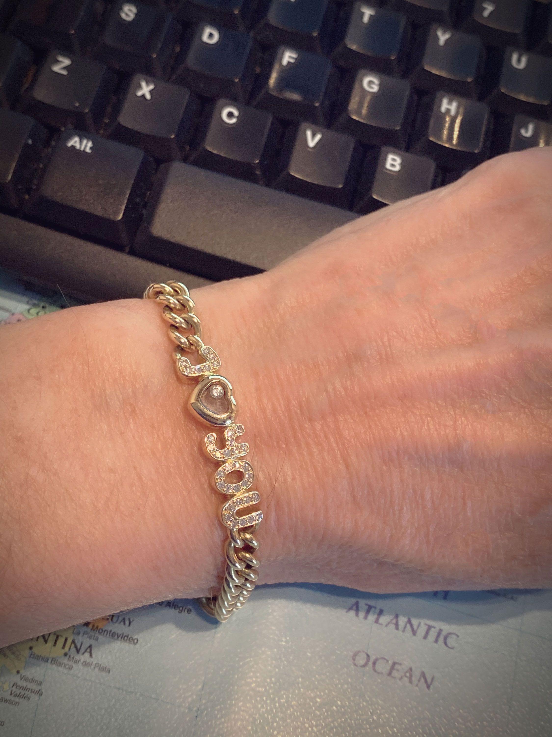 Chopard 18 Karat Yellow Gold Happy Diamonds I Love You Bracelet 4